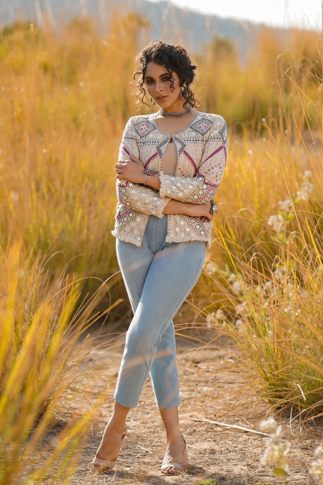 Hand Work with Embroidery Jacket